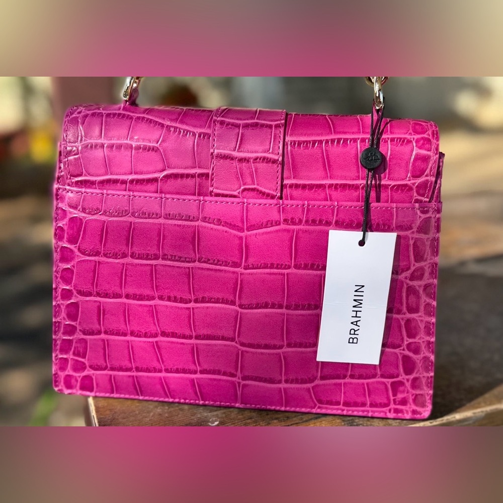 Brahmin Small Hallie Satchel Empower Tangsi Pink Leather BCA $365 - Picture 14 of 16